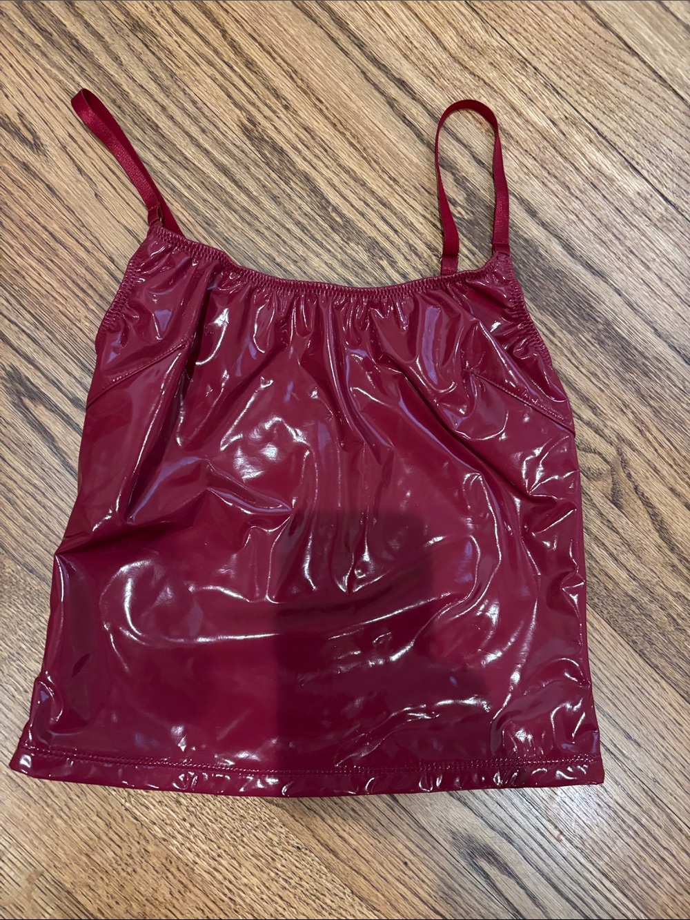Wine Red Shiny Cami top